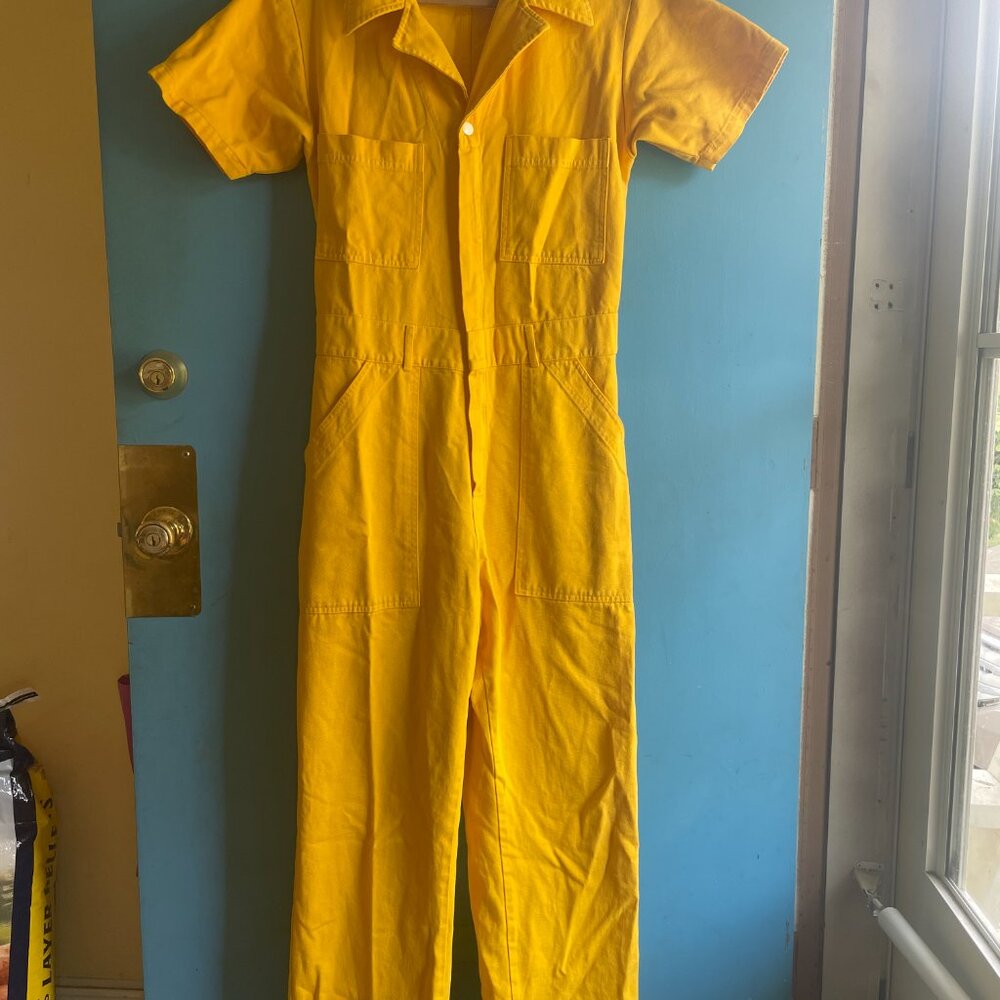 Golden Yellow Big Bud Jumpsuit M - Picture 2 of 6